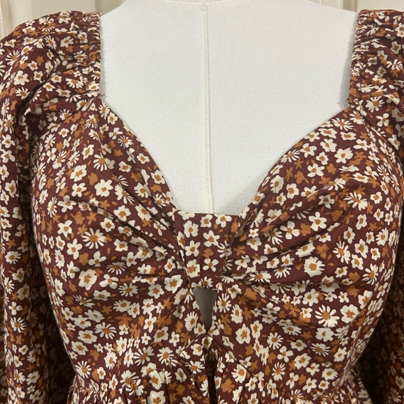 Anniewear Floral Boho Bell Sleeve 90% Cotton Dress Size S - Picture 2 of 6